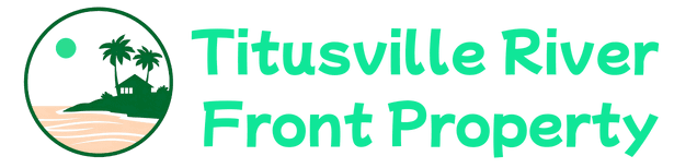 Titusville River Front Property logo with trees and river scene